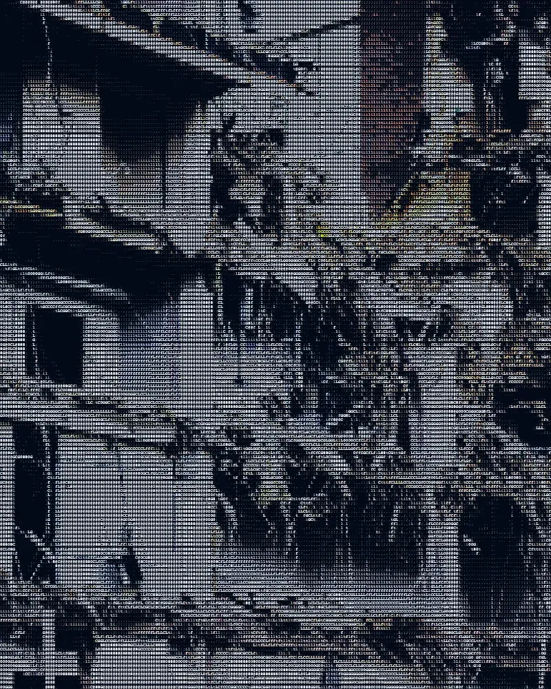 ASCII artwork of Exposed Glasgow Facade in Glasgow