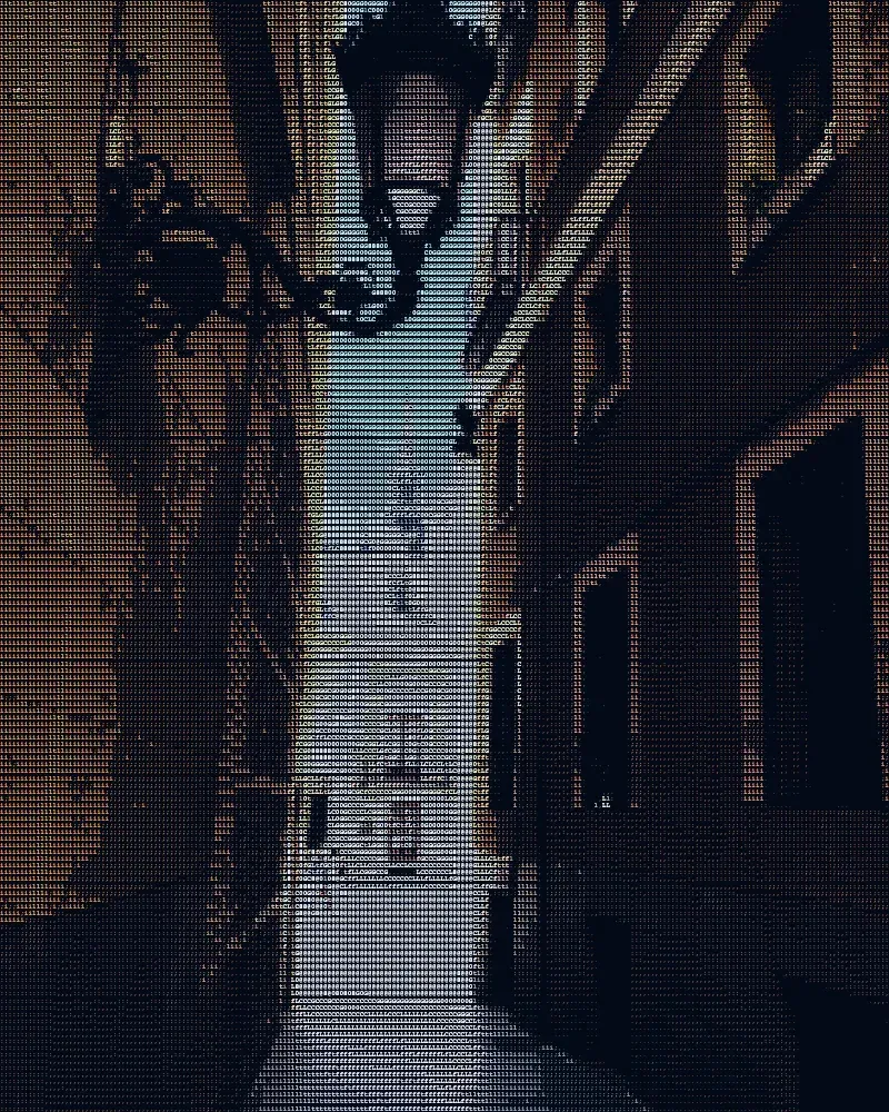 ASCII artwork of Narrow Madrid Street in Madrid