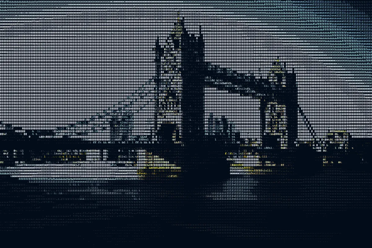 ASCII photograph of Tower Bridge, London.