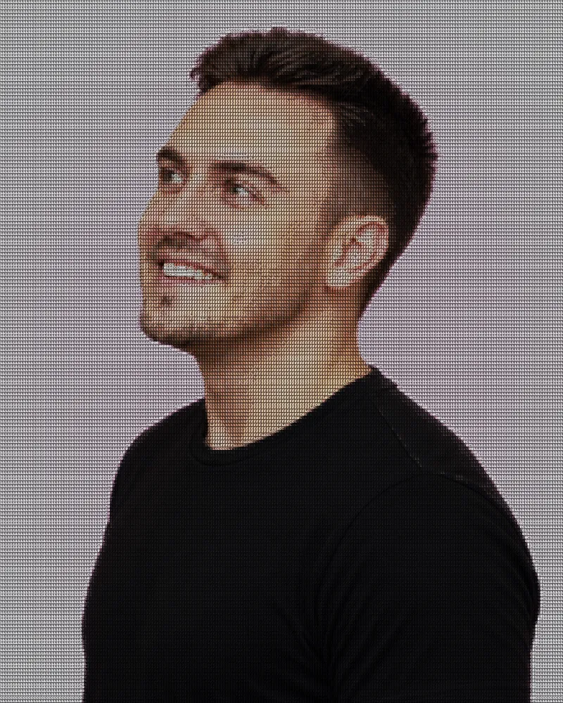 ASCII-style portrait of Aidan Perston, founder of The Marketing Technologists