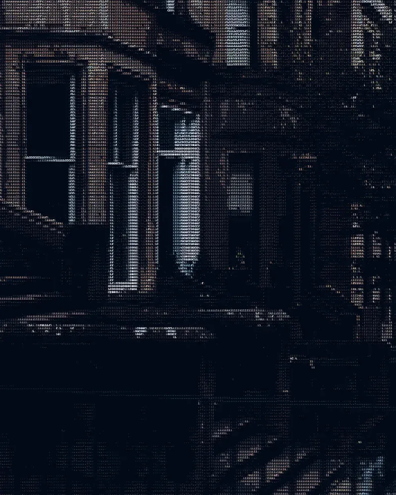 ASCII artwork of Weathered Sandstone Tenements in Glasgow